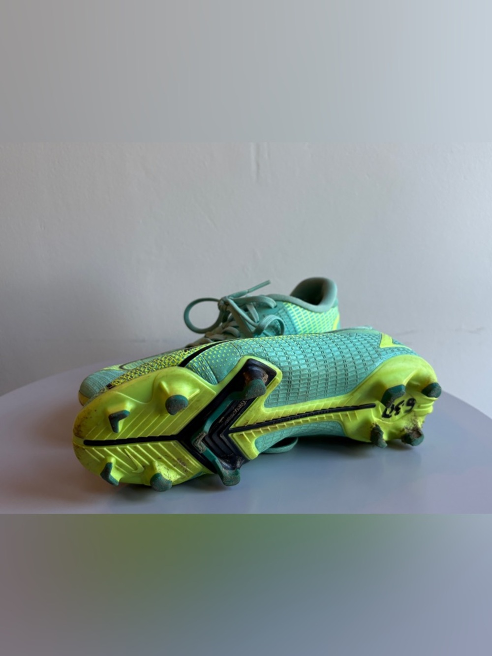 Nike Mercurial Vapor Soccer Cleats, Youth Size 2.5, Dynamic Turquoise/ Lime Glow - Picture 4 of 7
